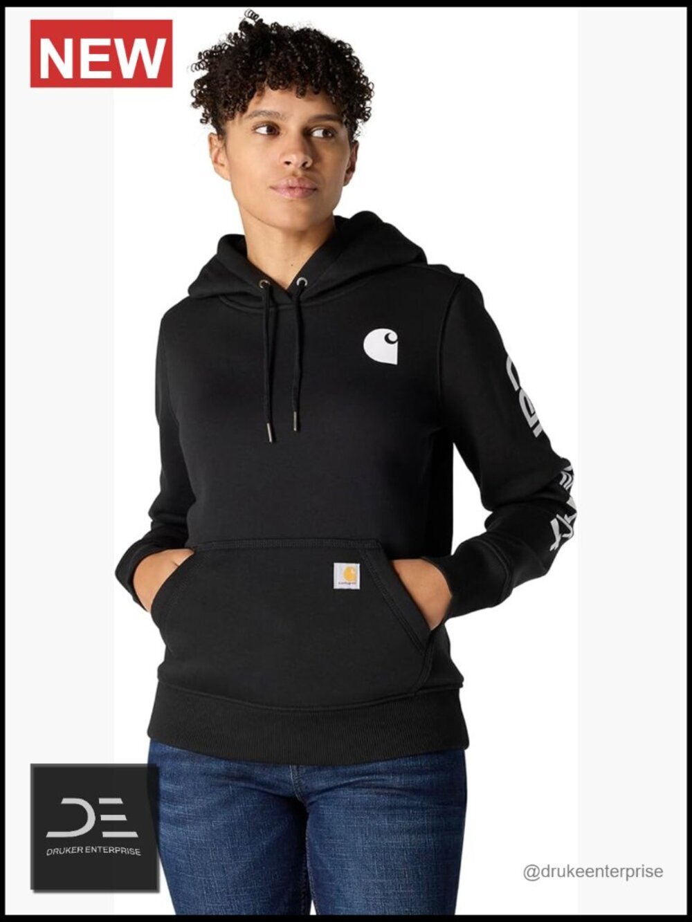 Relaxed Fit Cotton-Poly Hooded Sweatshirt with Pouch Pocket